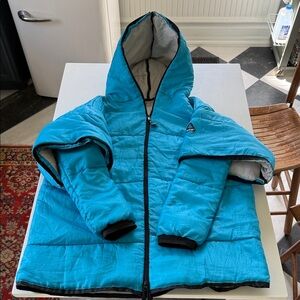 Unisex Handmade Sleeping Bag Blue Hooded Jacket